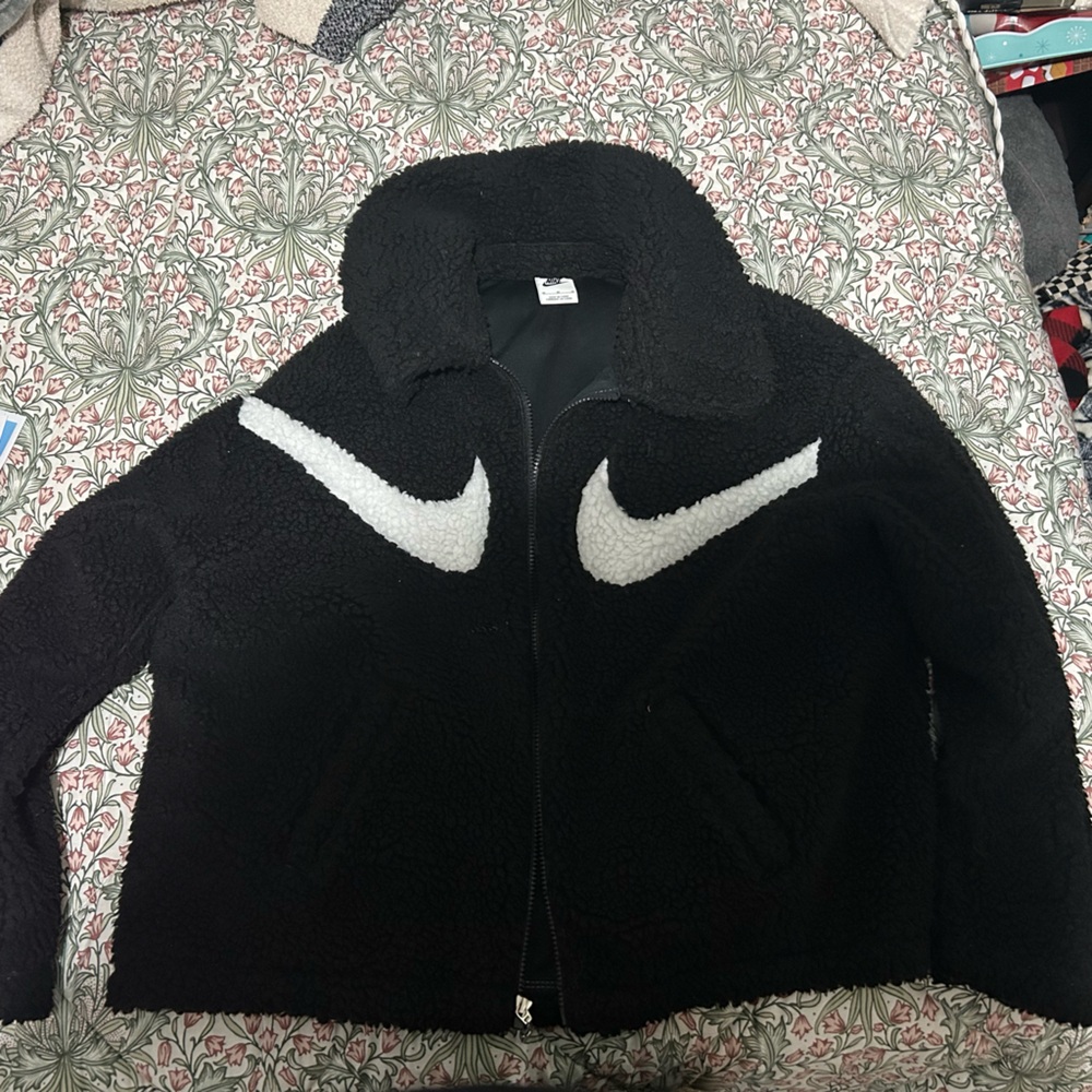 Nike Black and White Sherpa Jacket